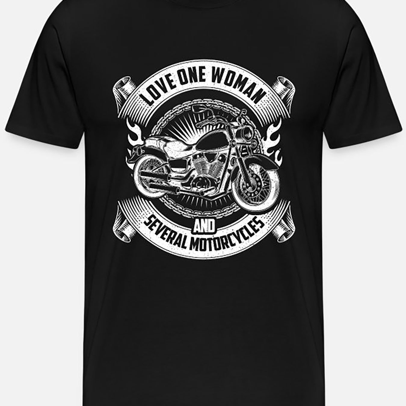 

Love 1 Woman & Several Motorcycles Biker Gift-4674 Short Sleeved Men's T-shirt Series, Black