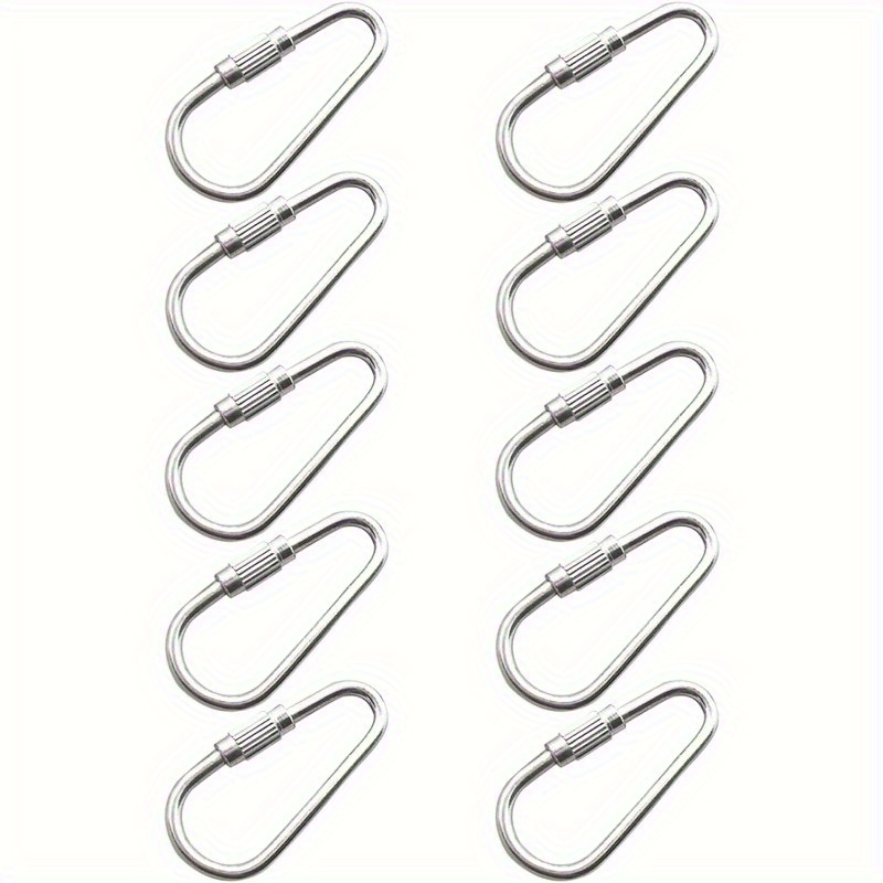 TEMU Set Of 10 Durable Stainless Steel Hooks Designed For Hanging Parrot Toys, Ideal For Bird . Compact Size, Perfect For Pet Supplies