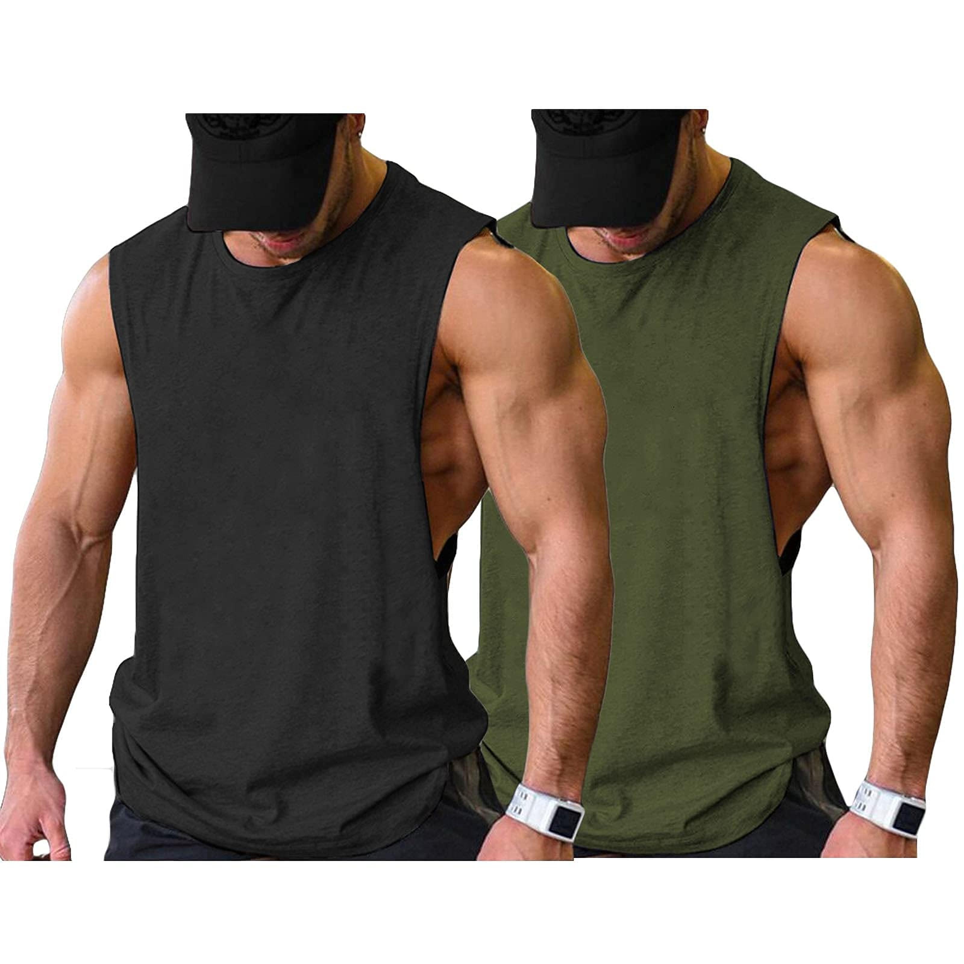 

Men Workout Tank Pack Gym Bodybuilding Sleeveless Muscle T Shirts