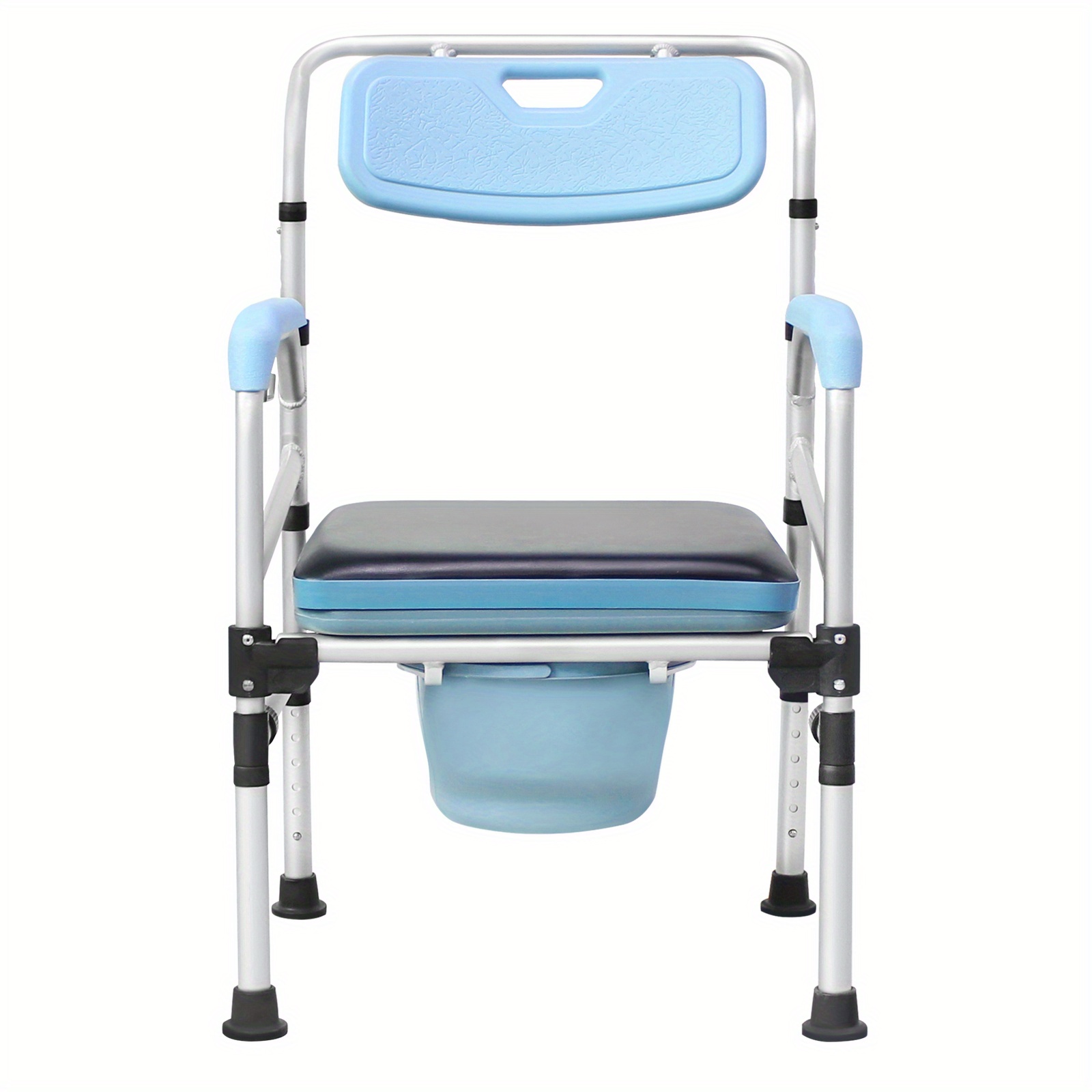 83-100cm Height Adjustable Toilet Chair With Toilet Bucket, Non-slip Shower, Night Chair, Bath Aids, Shower Chair With Armrest, Backrest, For Seniors And Pregnant Women