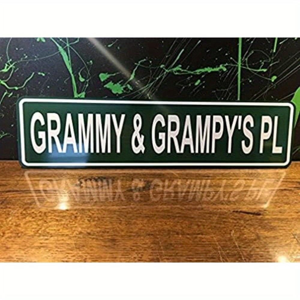 

2pcs Metal Sign Street Sign Grammy 's Pl Green Metal Street Sign Outdoor For Garage Home Road Garden Customized Best Gift