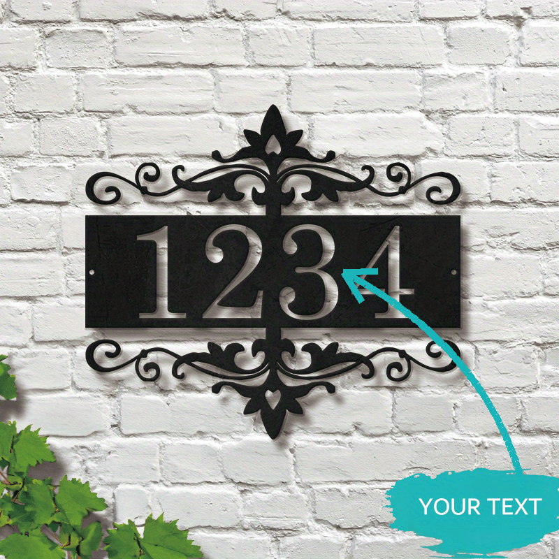 

Number Sign: Personalized Metal Address Plaque For Your Home - Contemporary Style, Wall Mounted, No Electricity Required