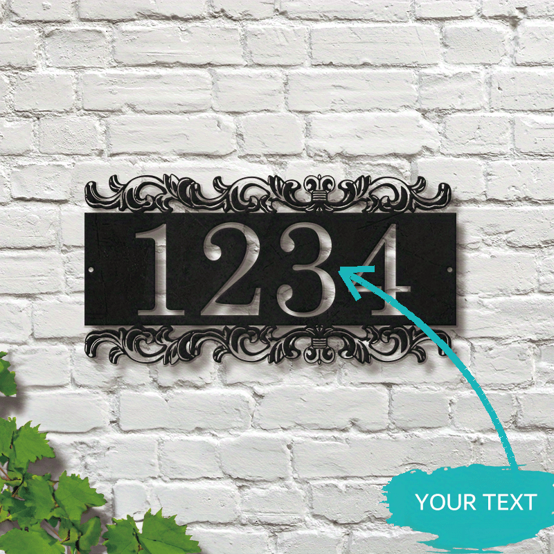 

1pc, Customized Contemporary Metal Address Plaque, Wall-mount, Multi-purpose Number Sign, Ideal Housewarming Front Door Decor