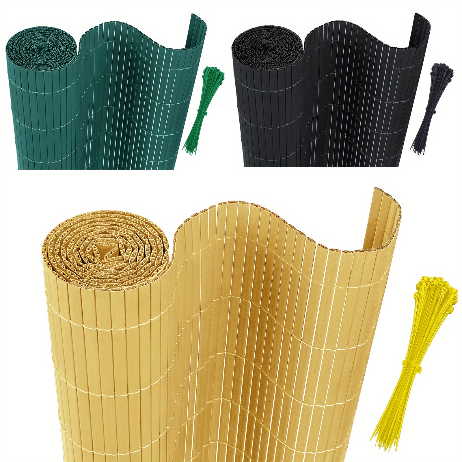 PVC Sichtschutzmatte, Sichtschutz* Balkonverkleidung, Sichtschutz* mit  Kabelbindern, Verstrkte * Sichtschutz PVC * Opaker, Bambus