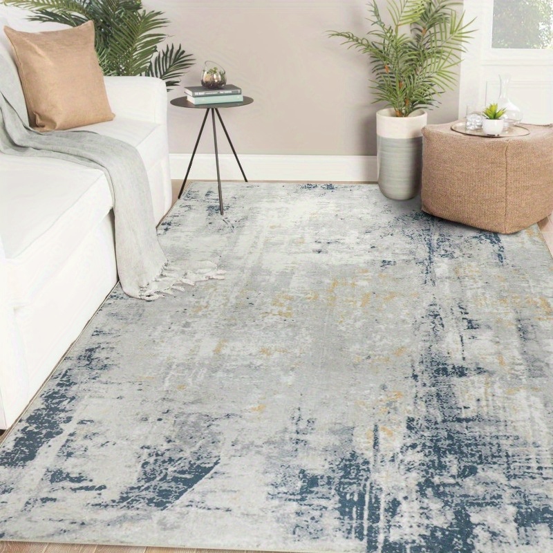 Générique Tapis HUARTE à Poils Courts Doux et Lavable Gris 100 cm,Tapis-375085