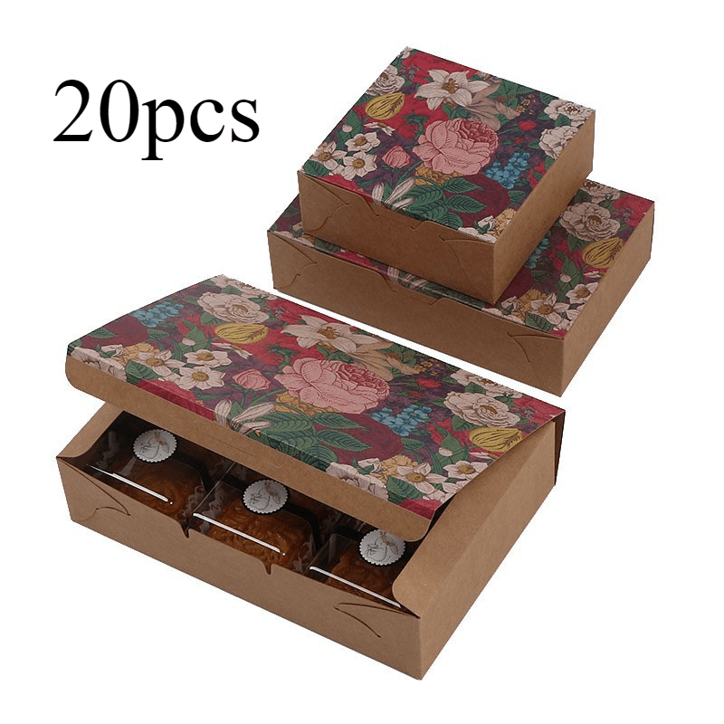 

20pcs Kraft Paper Gift Boxes With Flip Lids - Perfect For Cookies, Pastries & Party Favors | Ideal For Weddings, Birthdays & More