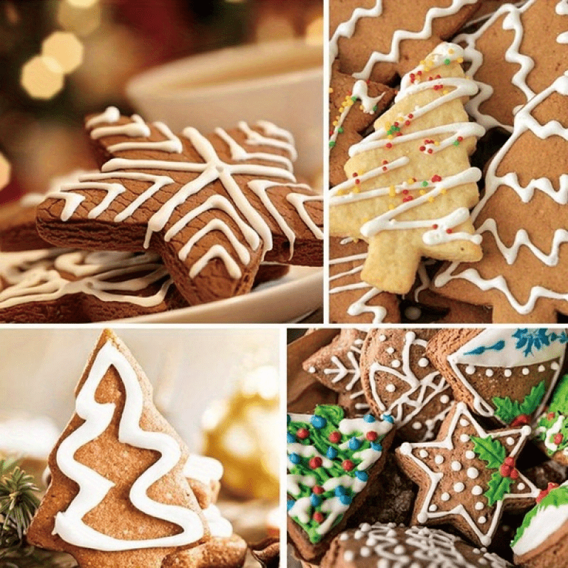 4pcs 1set plastic christmas cookie mold creative press cookie mold   set of kitchen baking tools cookie mold Product details 4