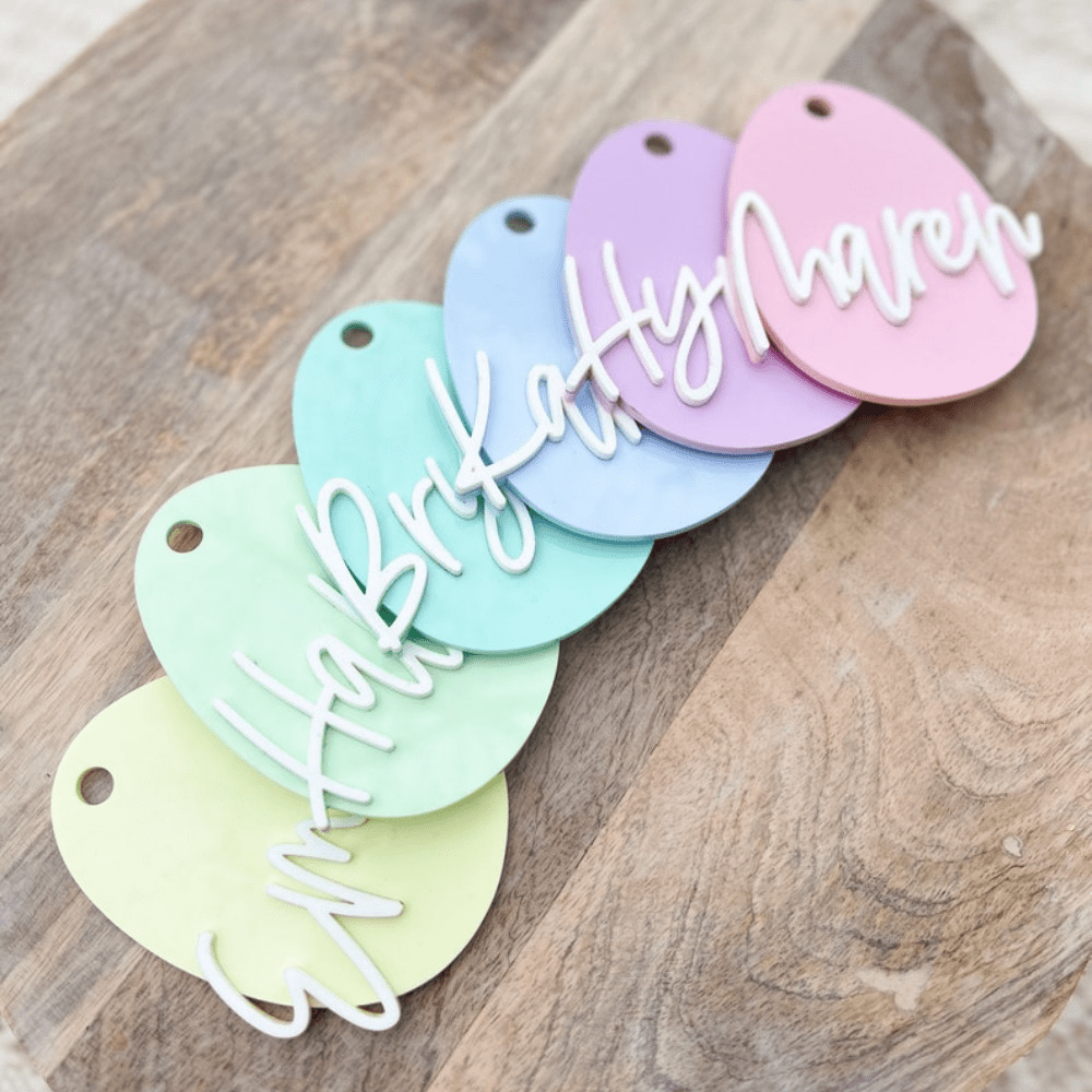 

Personalized Easter Egg Labels: Adorable, Minimalist, And Unique Acrylic Name Tags For Your Easter Basket Or Gift