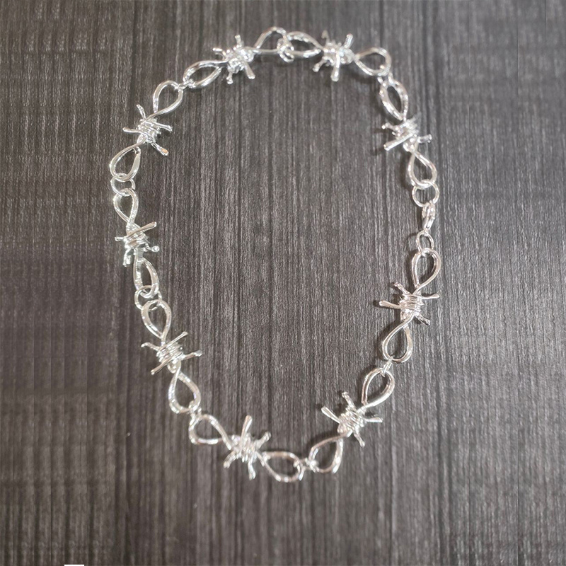 barbed wire necklace bracelet spike thorn pendant chain Temu