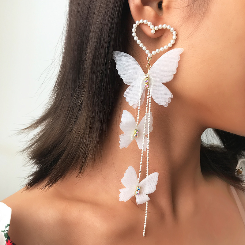 

2 Pieces Of Fashionable And Exquisite Earrings For Women, Romantic Temperament, Love Butterfly Earrings, Long Earrings, Pendants