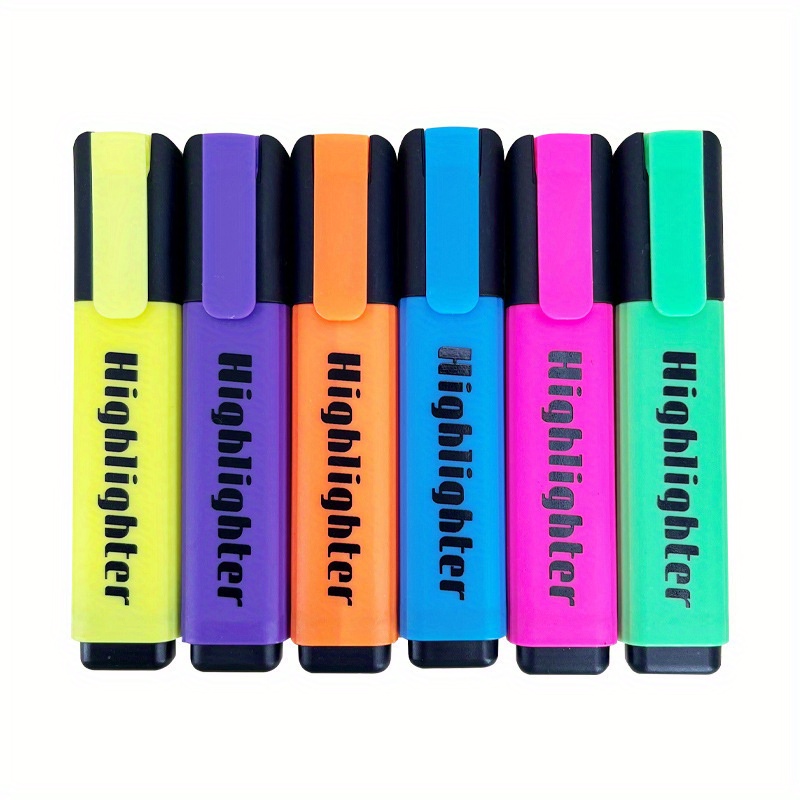 

Highlighter Pens: Large Capacity, Colorful, Fluorescent, Markers For Students - No Battery Required, Fragrance Free