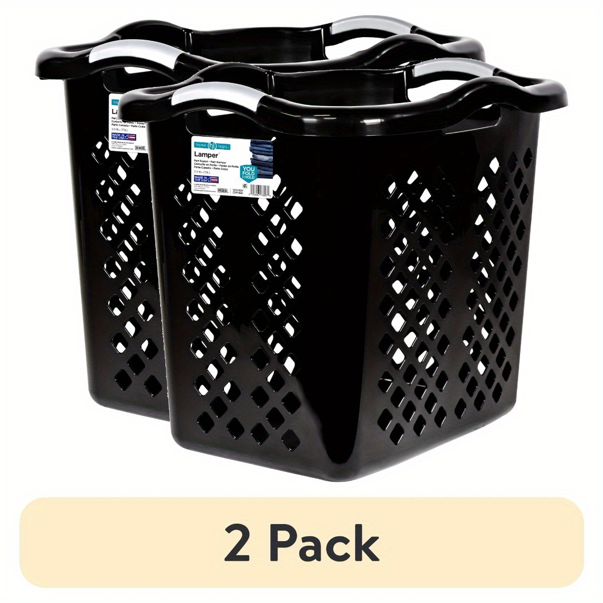 

2 Bushel Plastic Laundry Basket With Silver Handle