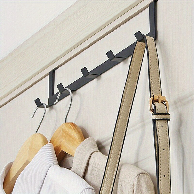 

2pcs Hooks Over The Door 5 Hooks Home Bathroom Organizer Rack Clothes Coat Hat Towel Hanger Bathroom Kitchen Accessories