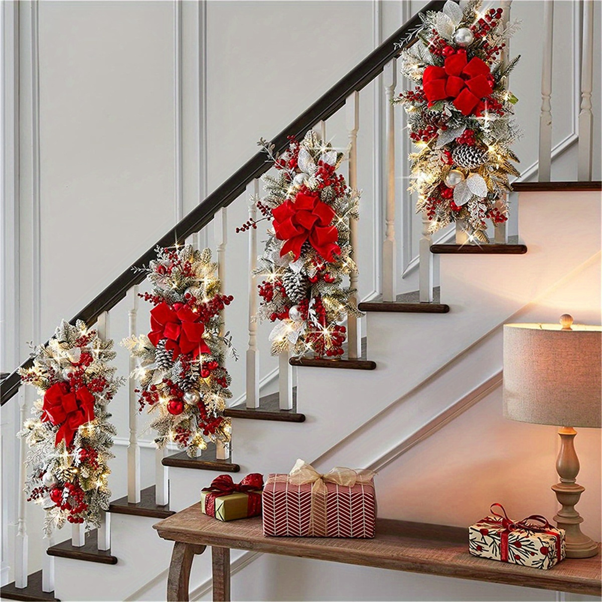 

2pcs 23.6inch Christmas Swags Christmas Wreath Christmas Swags Decoration, Suitable For And , , Shops, , Fireplaces, , Railings, Christmas Parties