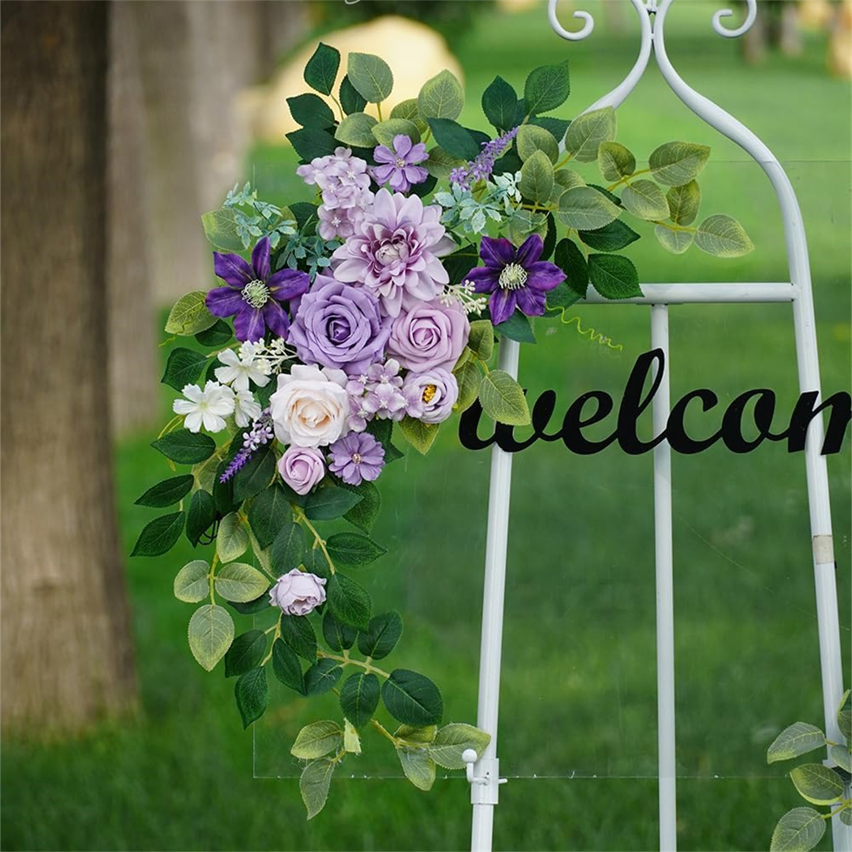 

Pack Of 2 Artificial Flowers Decorations, Wedding Flowers, Wedding, Banquet, Party, Reception Entrance Welcome Sign And Background Decoration