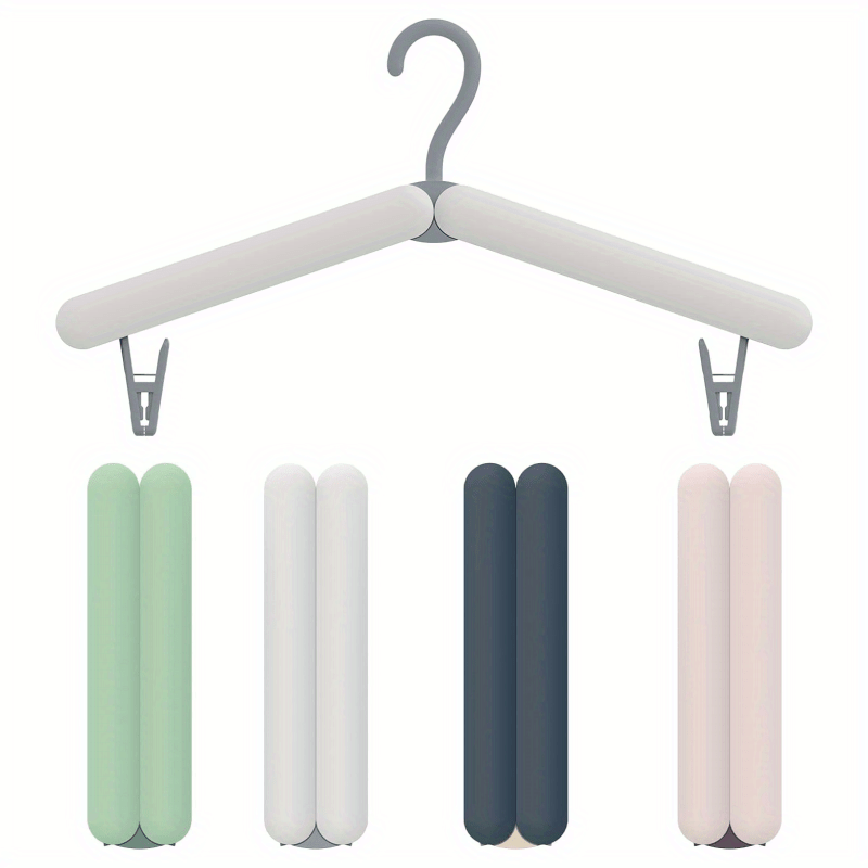 

4pcs Travel Hangers Portable Folding Hangers And Space Saving, With 2 Clips, Durable, Light, Portable, Suitable For Clothing And Socks, Folding Coat Straps, Suitable For Needs