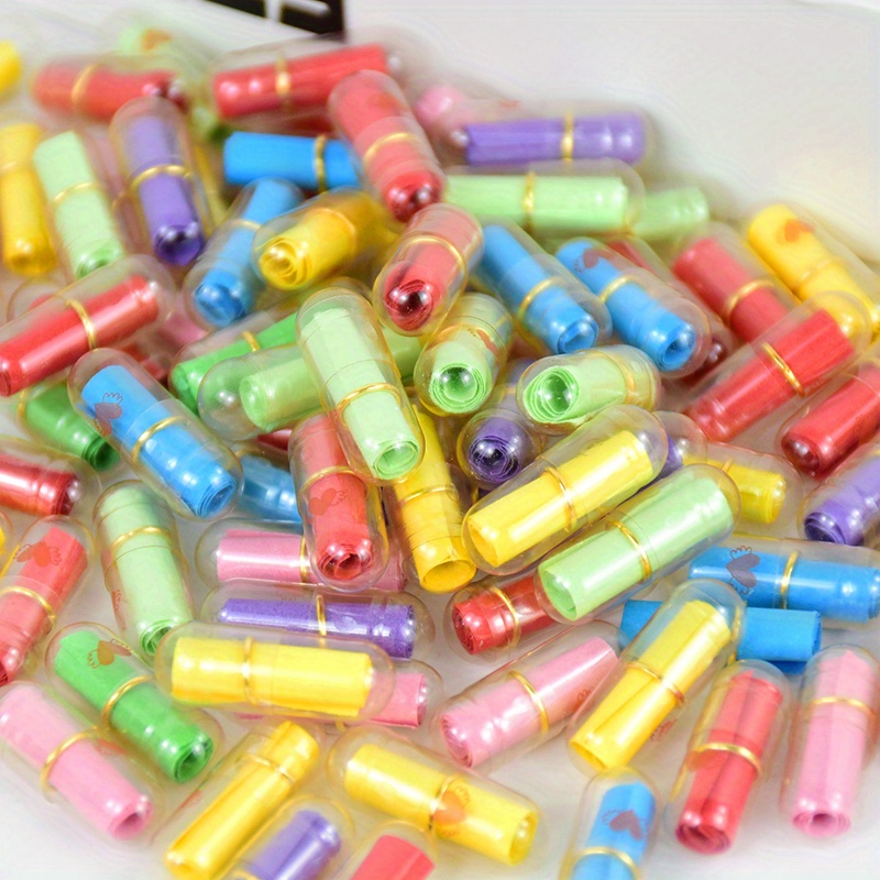 105pcs/set Mini Letter Paper Capsules Transparent Message Letter Love Pill With Roll Wedding Birthday Party Valentine's Gift