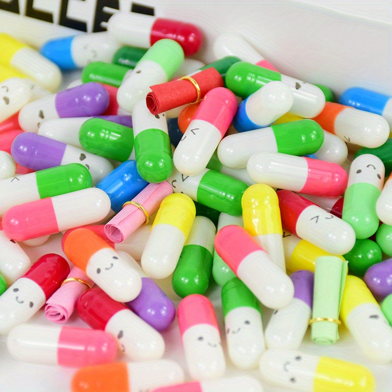 Image of 105pcs/set Mini Letter Paper Capsules Transparent Message Letter Love Pill With Roll Wedding Birthday Party Valentine's Gift