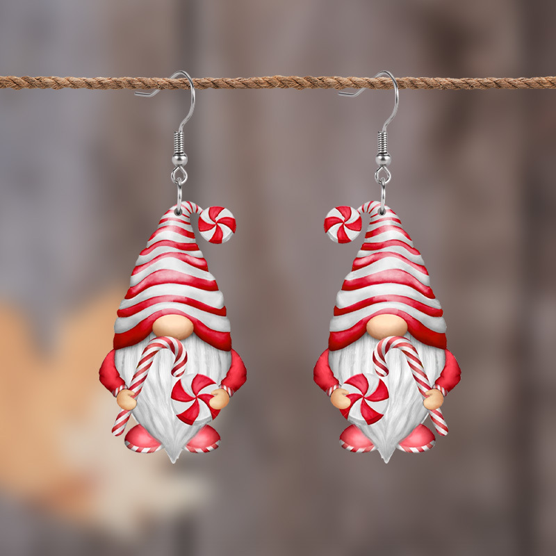 

1 Pair Acrylic Christmas Cartoon Earrings, Style, Stainless Steel Hooks, Women' Dangle Earrings, Holiday Parties And Celebrations