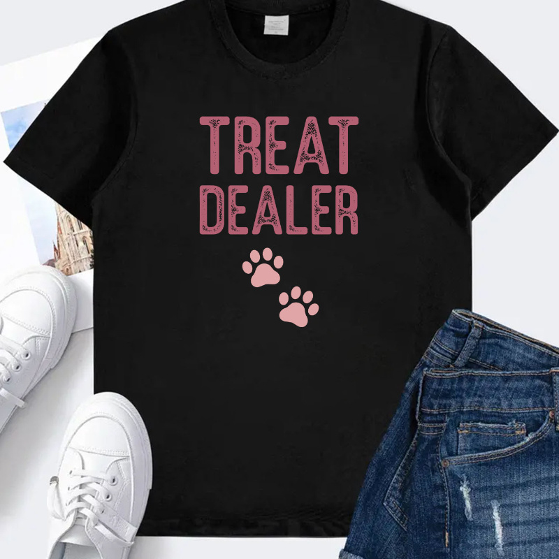 

Short Sleeve Crew Neck T-shirt - Soft, Breathable, Comfortable Casual Top For Summer And Spring - Womens Stylish Clothing For Everyday Wear, Funny Pets Dog