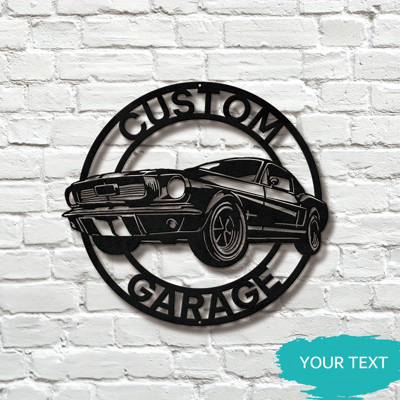 TEMU Personalized Metal Car Sign, Car Signs For Garage, Car Name Sign, Muscle Car, Garage Metal Sign, Man Cave Sign, Mechanic Gifts