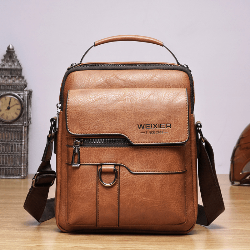 

Classic Leather Crossbody Bag - Perfect For Business Or Casual Outings - 22cm X 8.67cm X 8.2cm