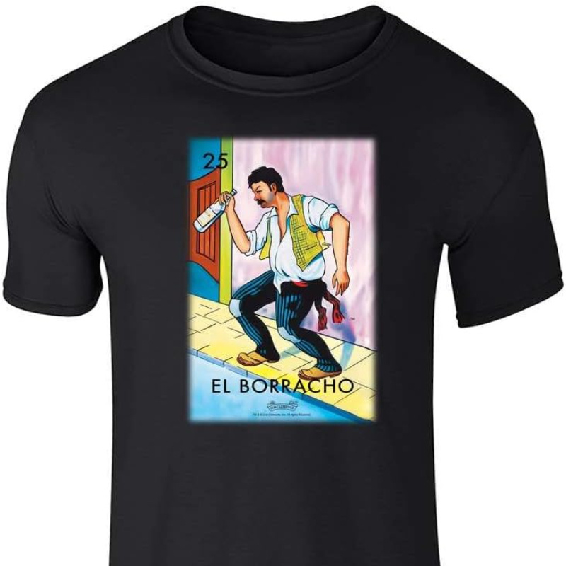 

El Drunk Card Mexican Graphic Tee For Men Shirt