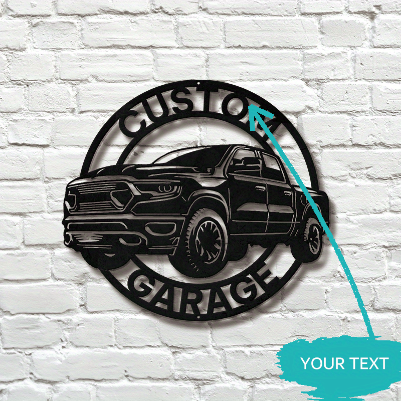 

Personalized Metal Car Sign For Garage Wall Decor – Custom Pickup Truck Design, Non-electric Metal Signage For Man Cave, Mechanic Gifts, Work Shop – Durable Holiday-slogan Garage Door Decoration