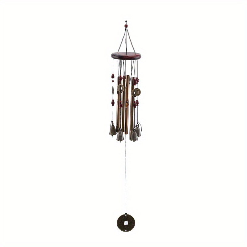 E-shop Elegante Bronze-Windspiele mit Massivholzrahmen - Rostfreie Metallrohre, für Heimdekoration & Geschenke zu Weihnachten, Halloween, Thanksgiving