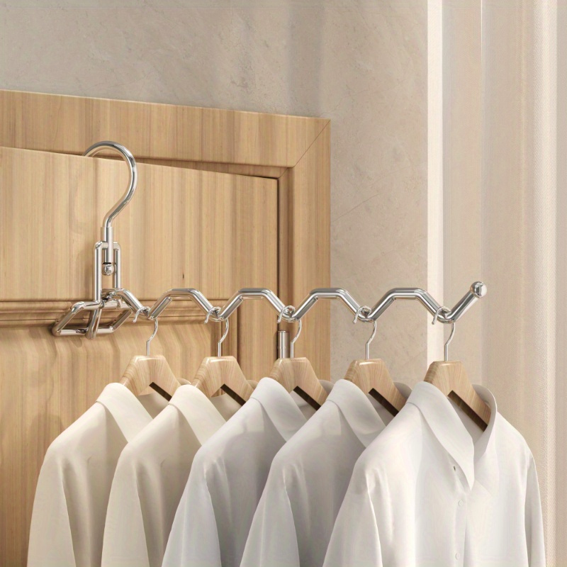 

Adjustable Stainless Steel Clothes Hanger - Portable & Foldable For Travel, Hotel, And Business Trips