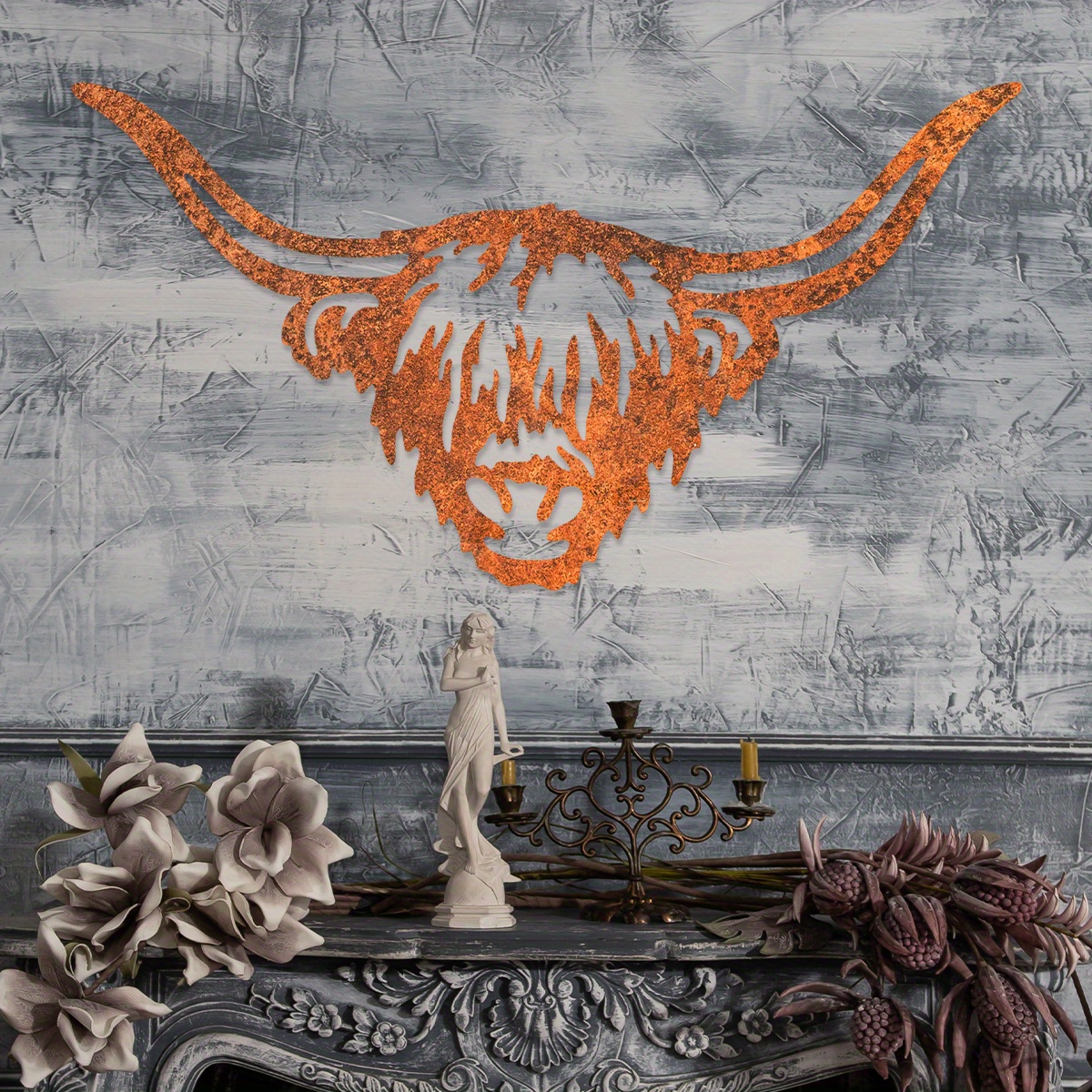 

1pc Rusty Metal Highland Cow Wall Art, Rustic Scottish Cow Cattle Decorative, Cow Lover Gift Gift Thanksgiving Christmas Gifts Decor