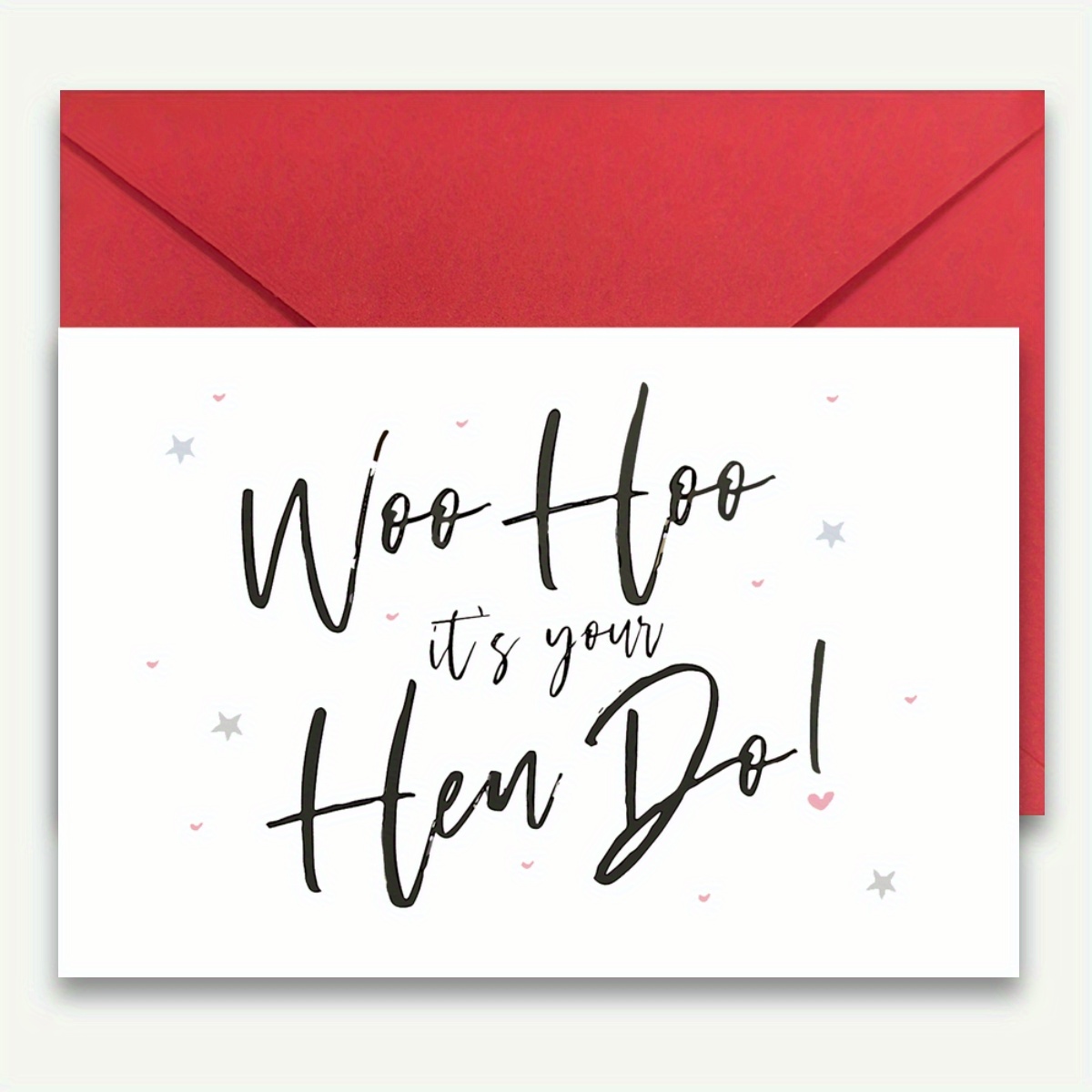 TEMU 1pc Greeting Card And 1pc Envelope, 1pc Bachelorette Party Card, "woe, Sisters Gathering" Theme Card, Bride Preparation Card, Wedding Card,
