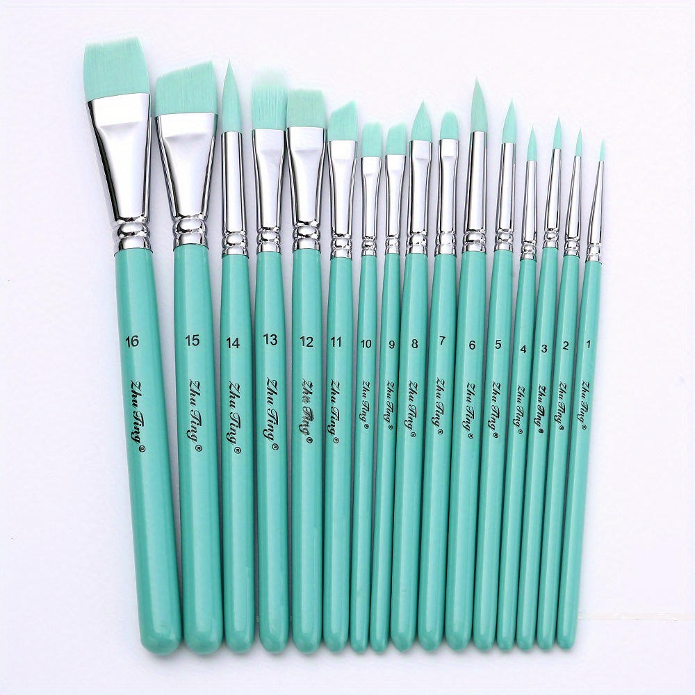 conjunto 16 pinceles acrílico acuarela pelo Temu Morocco