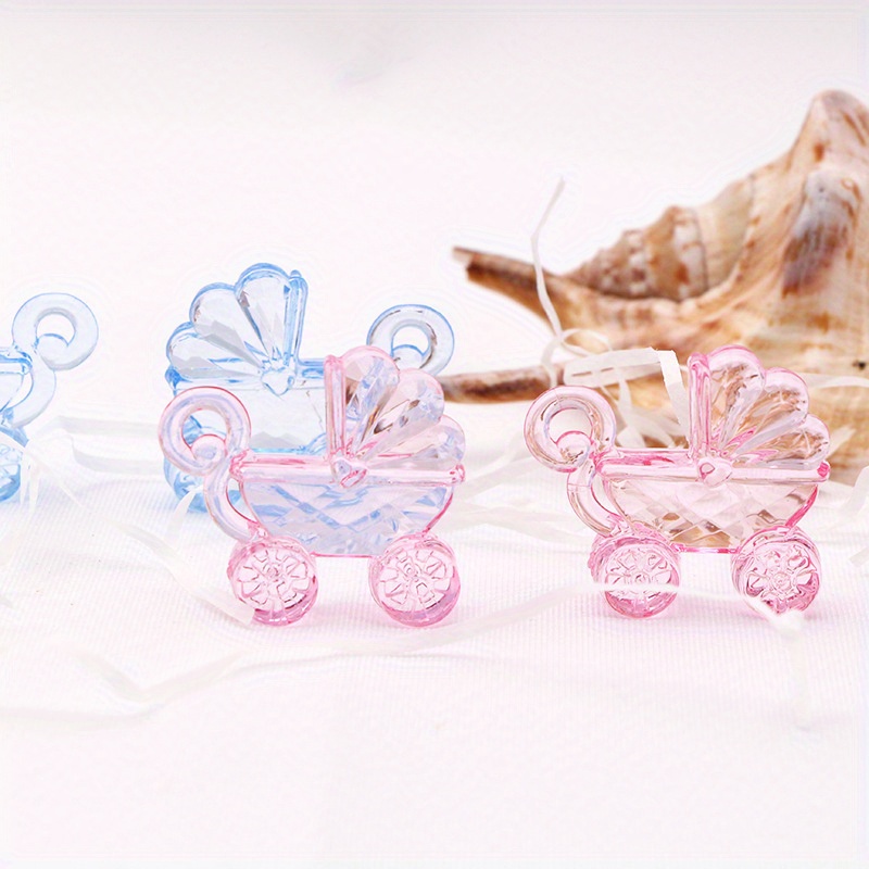 

20pcs Acrylic Stroller Charms - Transparent Decorative Beads For Party Favors, Wedding Embellishments, Necklace Pendants, Keychain Accessories And Crafting Supplies