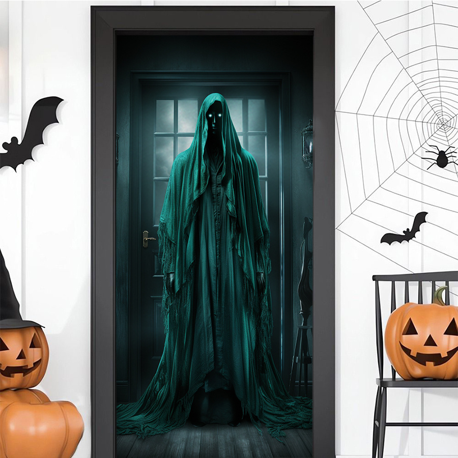 

1pcs Door Banner, Spooky Entrance Hanging Decoration For Room And Outdoor, Polyester Haunted House Enhancer, No Power Supply Needed, 100% Polyester Fabric, Grommets For Easy Setup