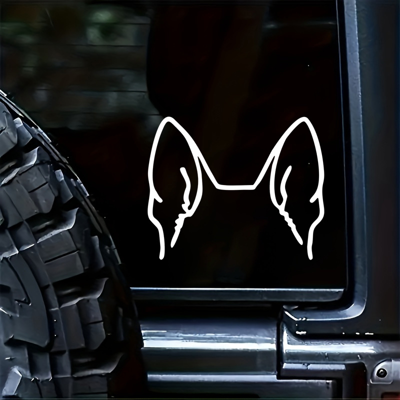 

German Shepherd Dog Ears Vinyl Decal - Adhesive Bumper Sticker For Car, Window, Laptop, Tumbler - Durable, Weatherproof Gsd