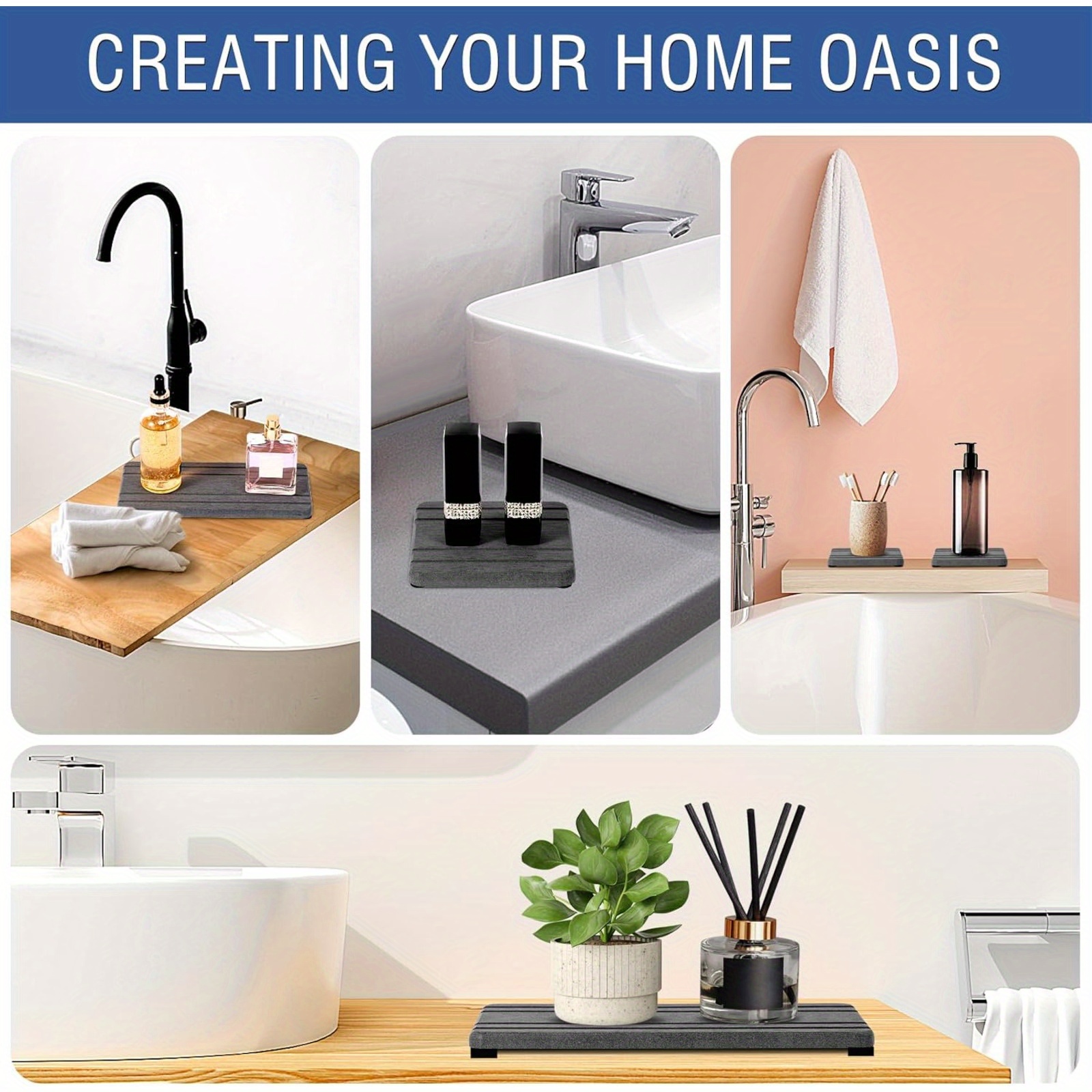 Vassoio Assorbente Per Lavello In Pietra Diatomacea - 28x10cm, Per Sapone E Spugne - Foto 5