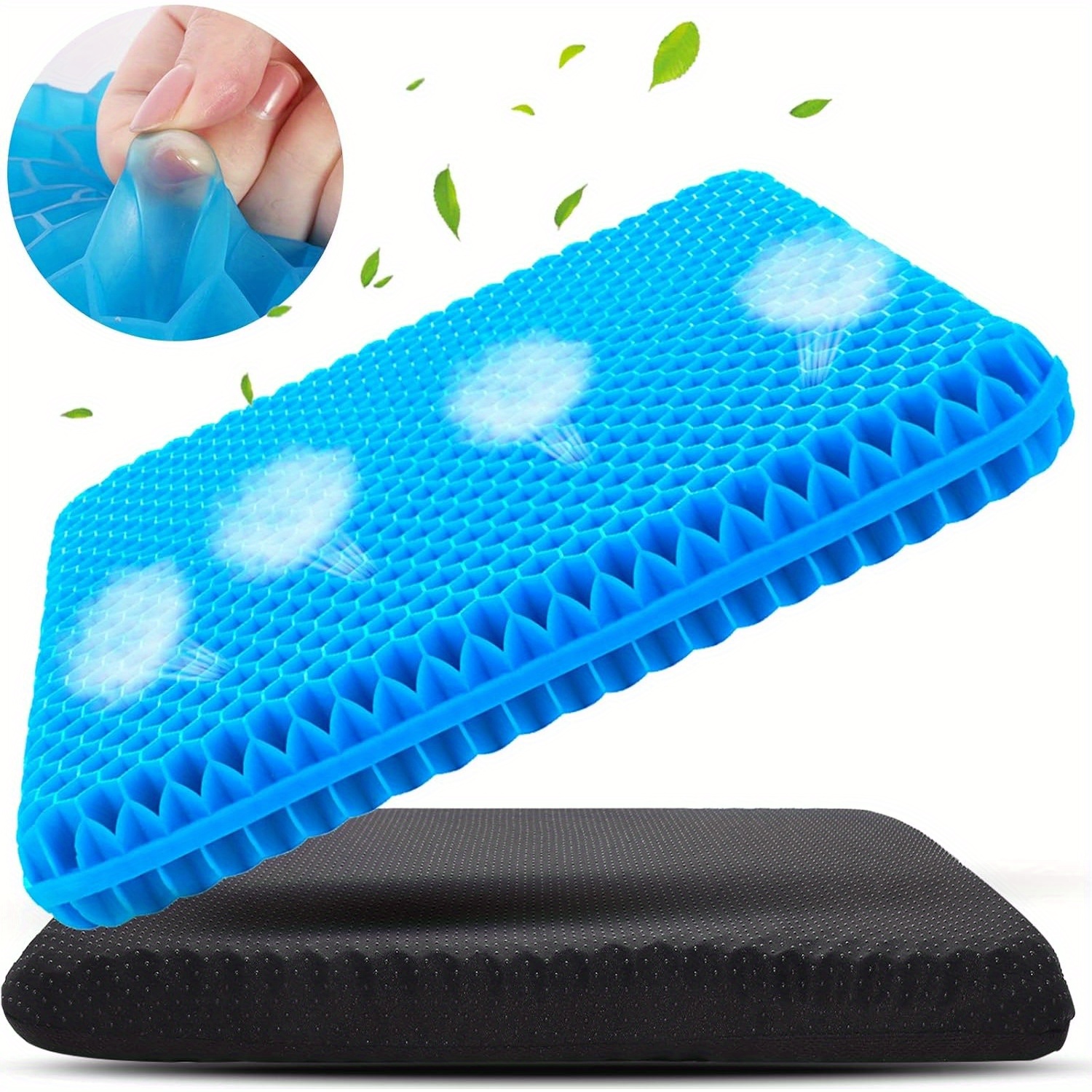 Extra-Large Gel Honeycomb Cushion, Suitable for Prolonged Sitting (Super Large And Thick), Soft And Breathable Wheelchair Gel Seat Cushion Reduces Sweating, Alleviates Buttock Pain, Office Chair Gel Cushion. - Image 2
