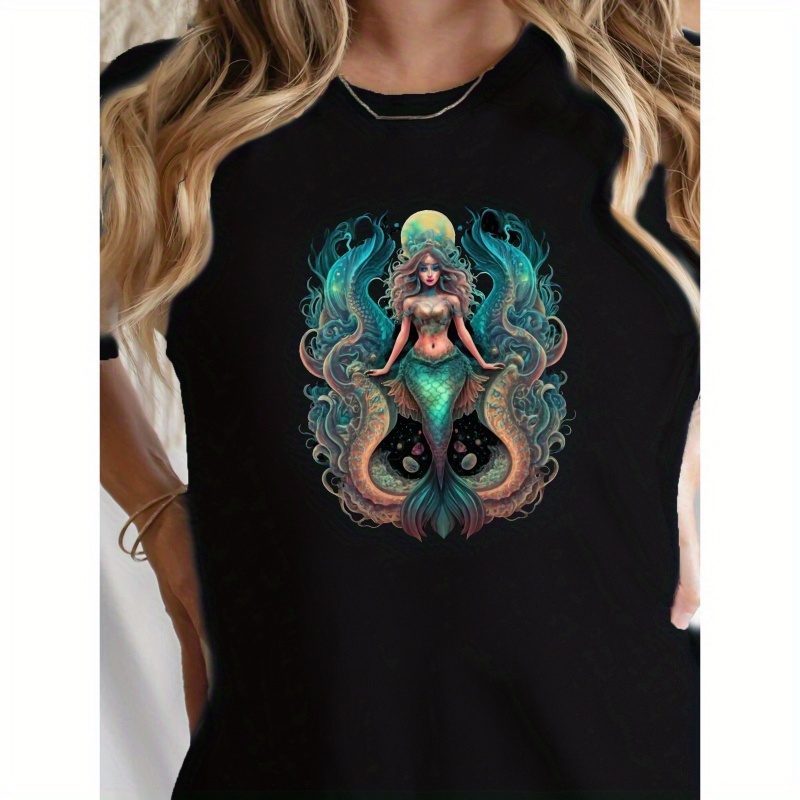 

Aquatic Abyss Cotton Women's T-shirt With Comfortable Fit