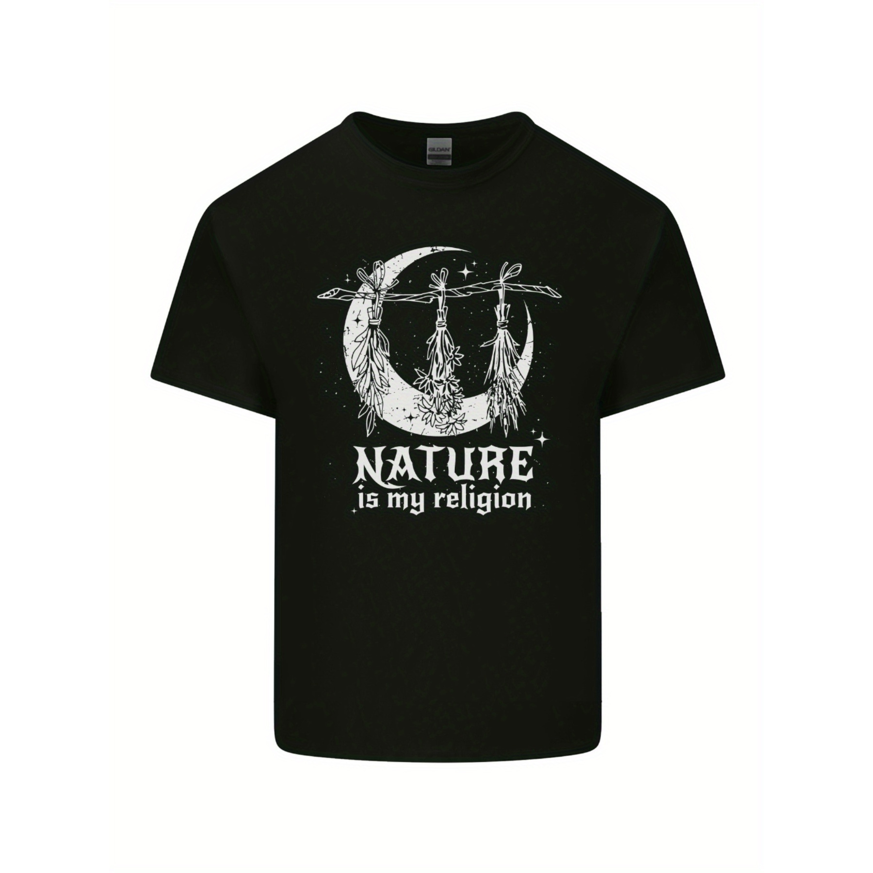 

Nature Is My Religion Witch Mens Cotton T-shirt Tee Top