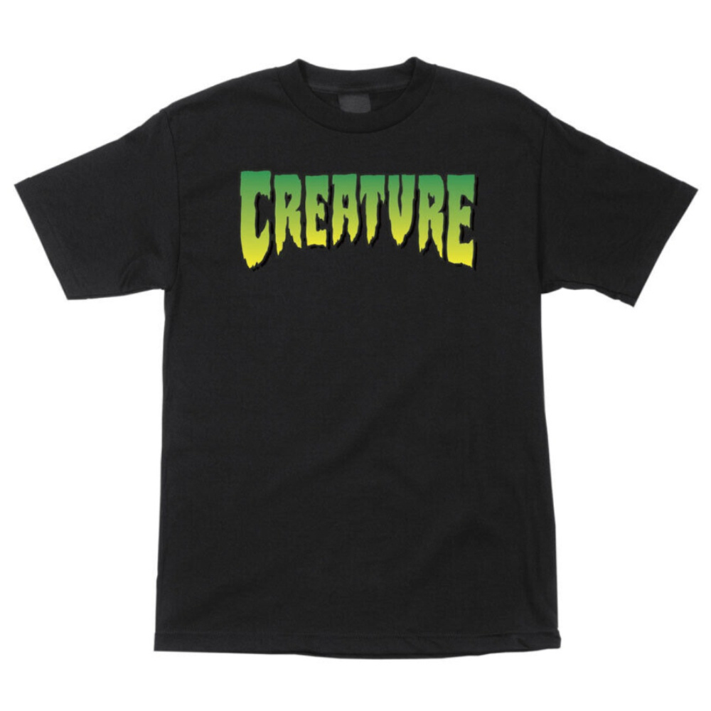 

Payeah Creature Skateboard Regular Logo Tee Mens T-shirt Black Green M L Xl 2xl