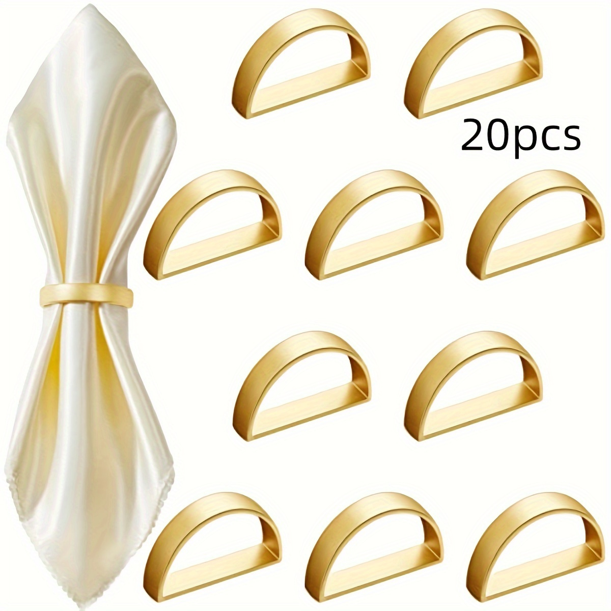 /40 Count Stainless Steel Napkin Rings - Elegant Modern Metal Table Decor, Durable Napkin Buckles For Kitchen Dinners, Wedding Receptions & Formal Events, Event Tableware, , Polished Finish