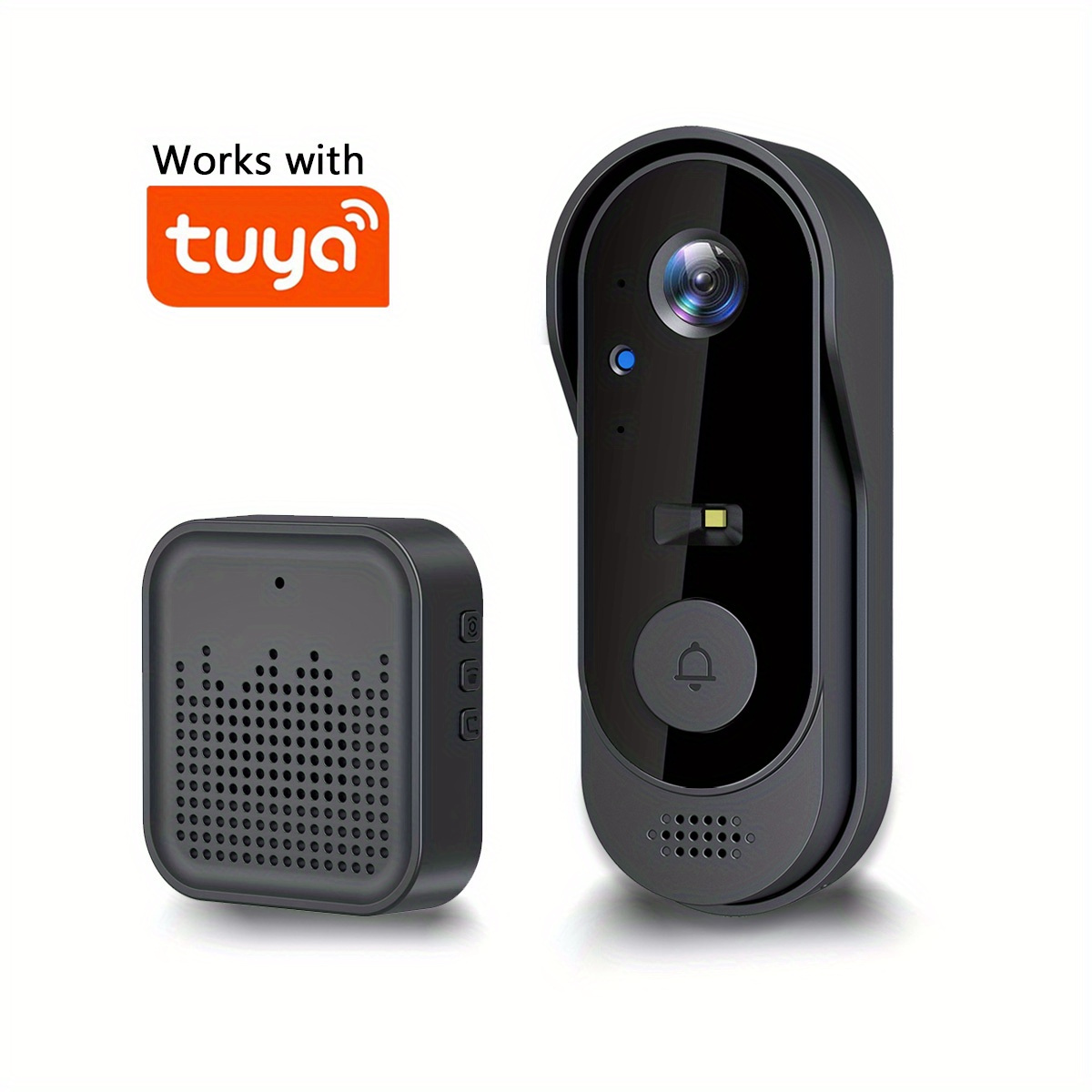 Temu – TEMU Smart Video Doorbell, Doorbell Camera Wireless, Home Door Bell Wifi Intercom, Smart Home Security Camera For Indoor, Battery, 2.4g Wifi, Night