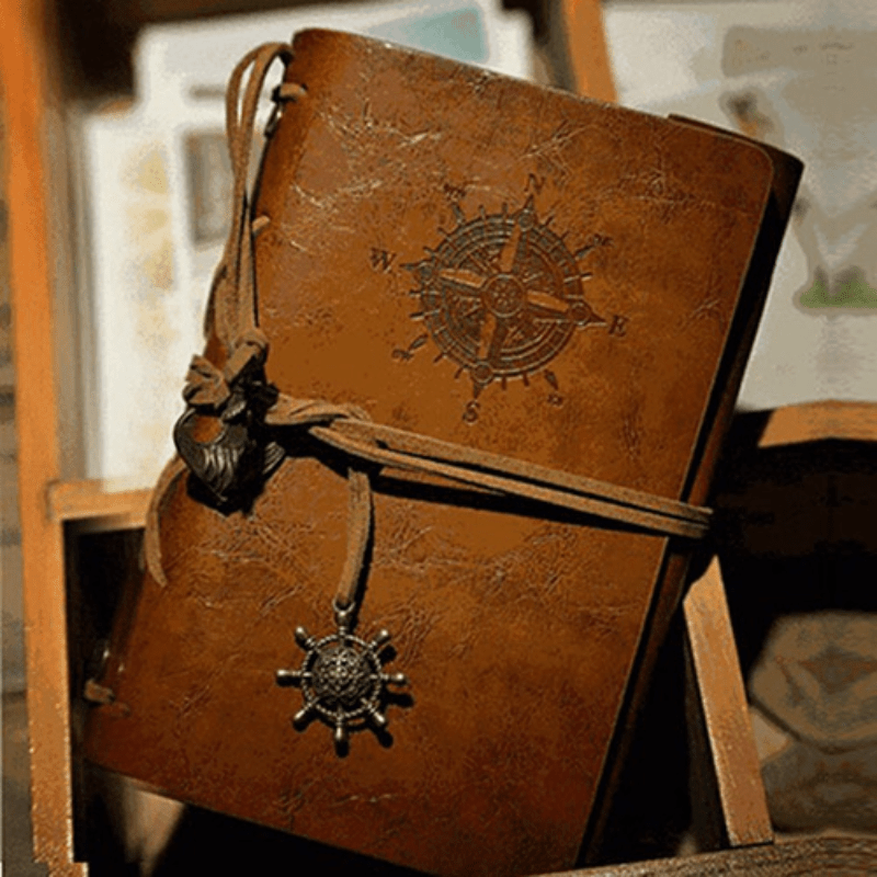 

1pc Pirate Ship Notebook Travel Diary Imitation Leather Loose-leaf Notepad Manual Portable Creative Office Writing Book