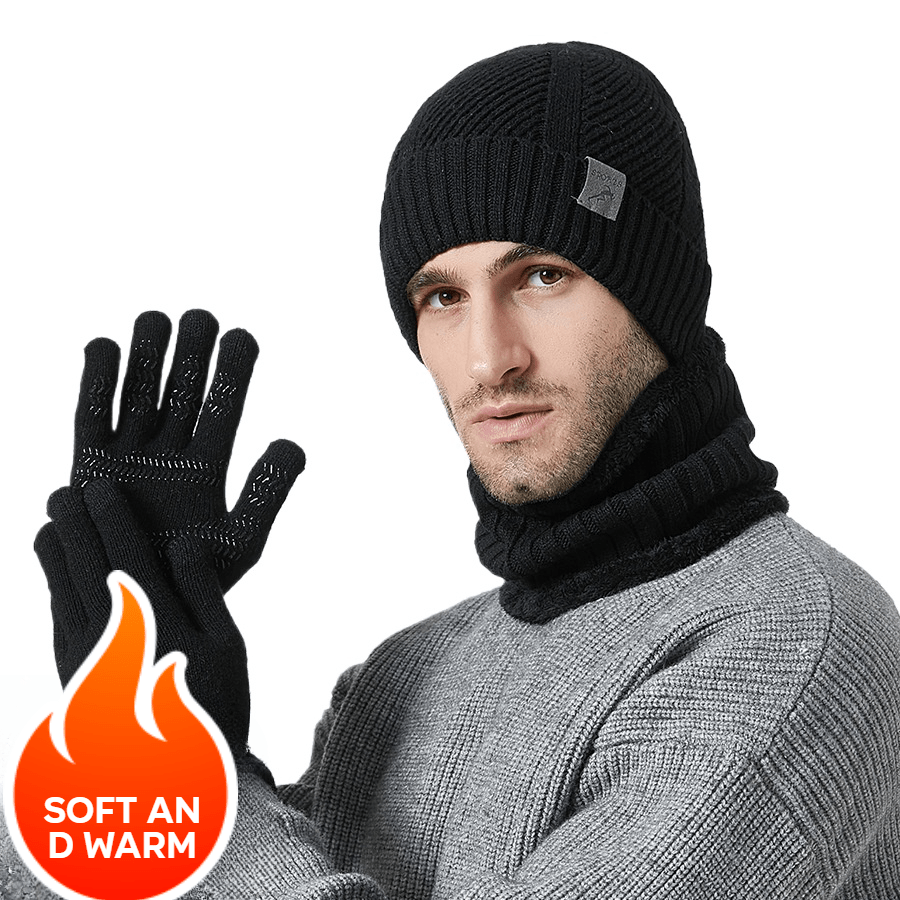 

2024 Winter New Knit Hat, Scarf, And Gloves Set For Men: Outdoor Activities Like Hiking, Skiing, And Camping - Suitable For Men And Women - Made Of Soft And Warm Wool - Machine Washable And Dry