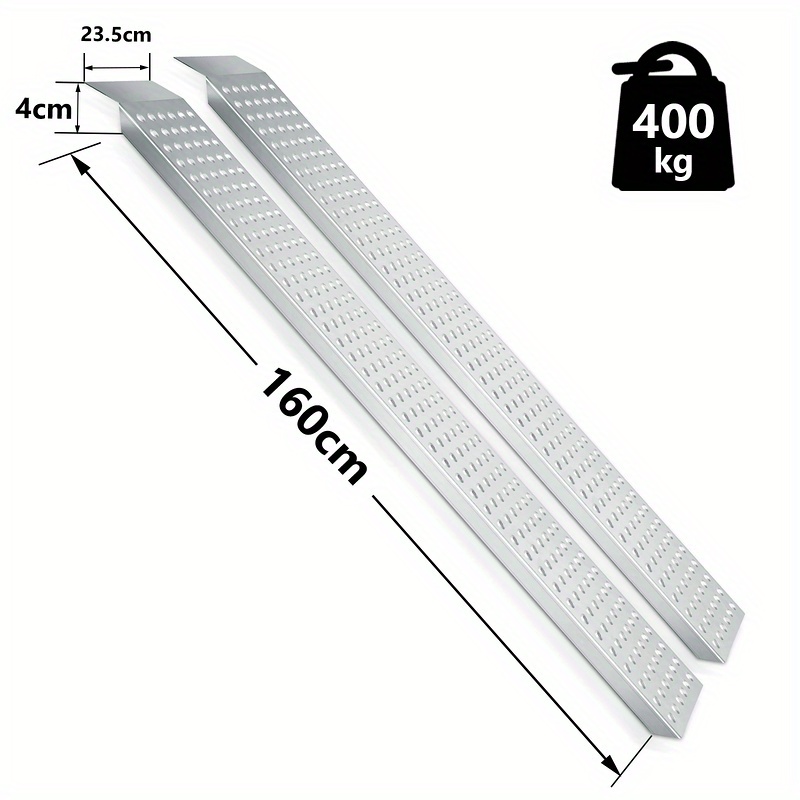 Image of 2x Ramps 160cm Trailer Ramp Heavy Duty Ramps 400kg Wheelchair Ramps Ramps Motorbike Anti-slip Galvanised