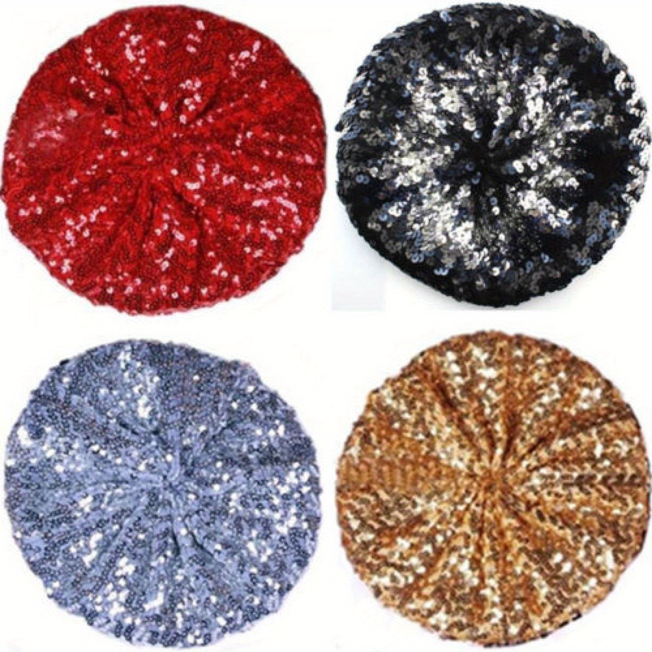 

Women Sequins Hat Stretchy For Fours