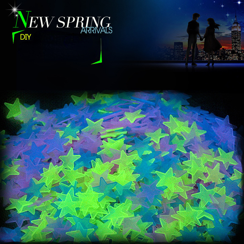 

50 Pcs 3d Starry Glow In The Dark Stickers - 3.8cm/1.5inch Diy Decorative Luminous Wall Stickers