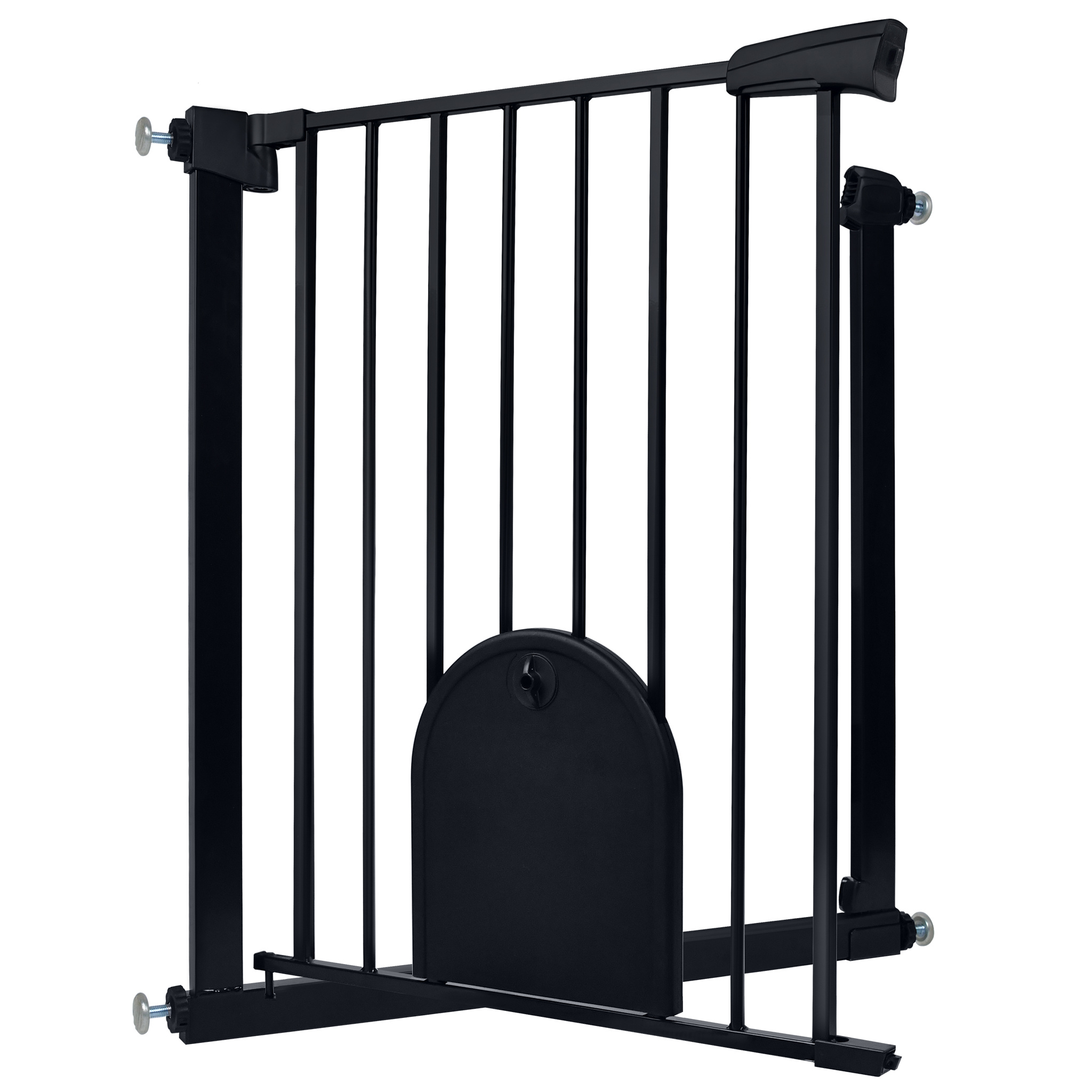 TEMU Puerta de seguridad para puerta, puerta para animales, de seguridad para escaleras, sin taladrar y con rejilla de metal
