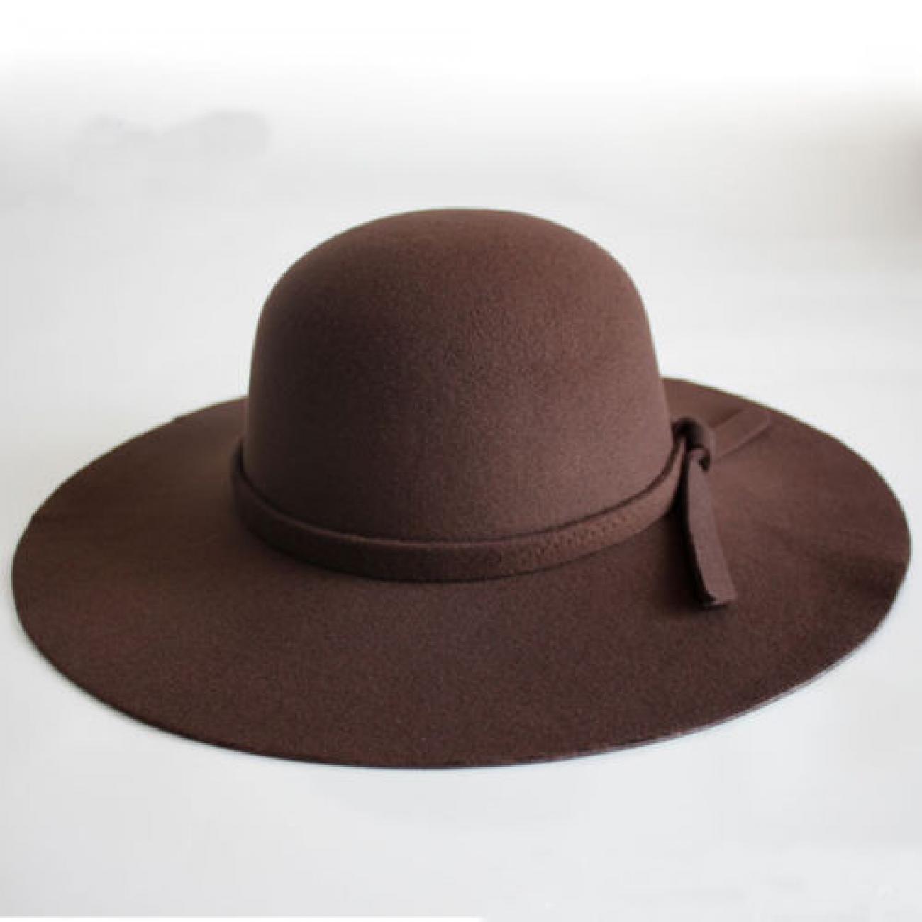 Foldable Wide Brim Felt Bowler Hat - Packable Fedora for Women Women main image 3